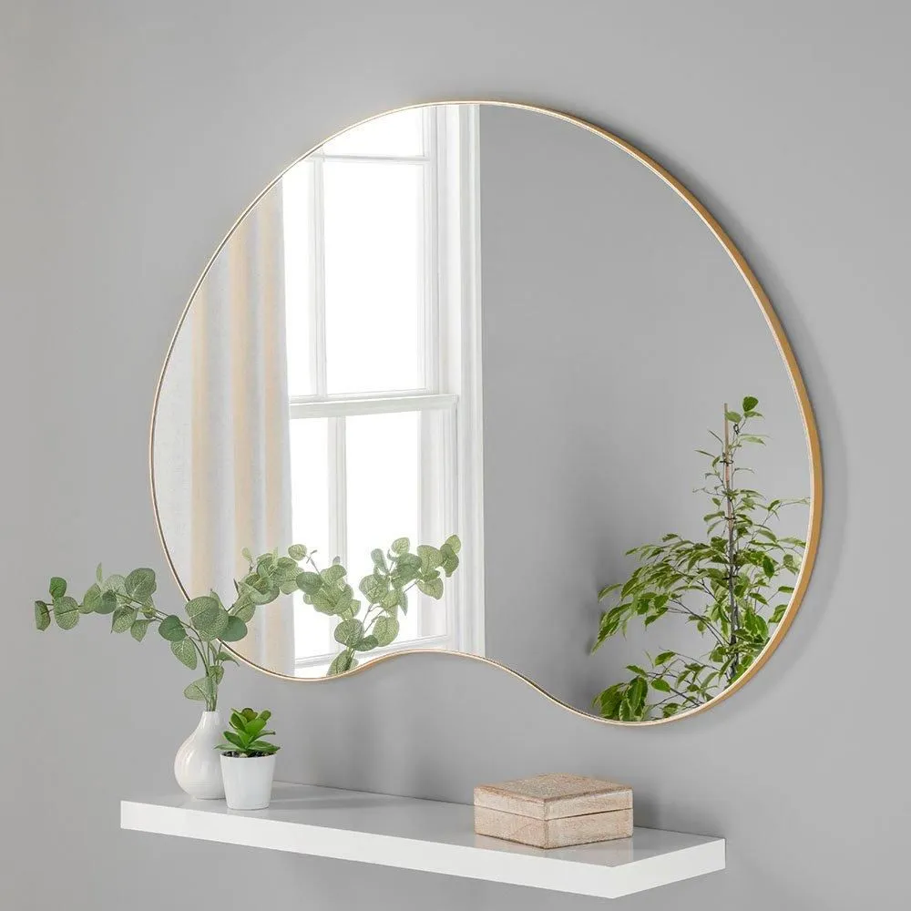 Yearn Mirrors Large Pebble Mirror Gold 111x81cm 5
