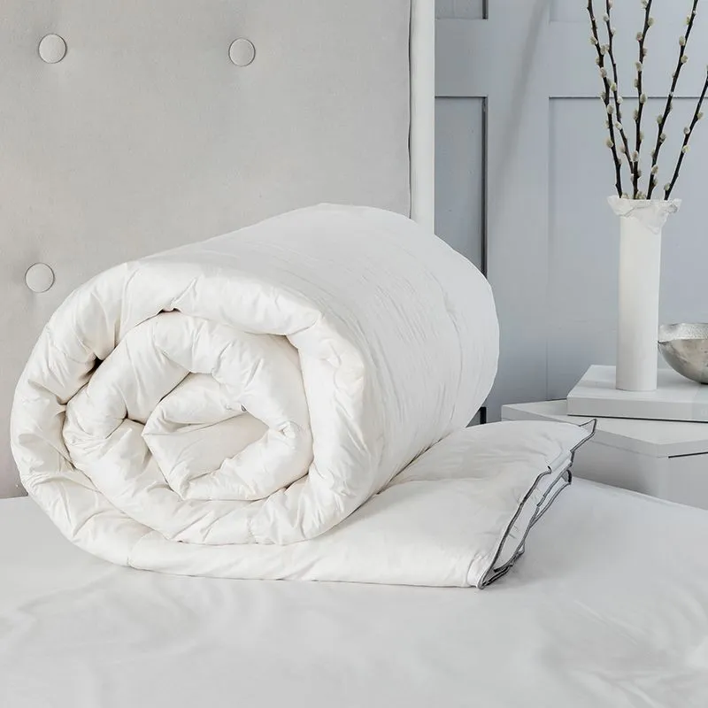 Snug City Luxury 10.5 Tog Duck Feather & Down Duvet 100% Cotton Cover in White