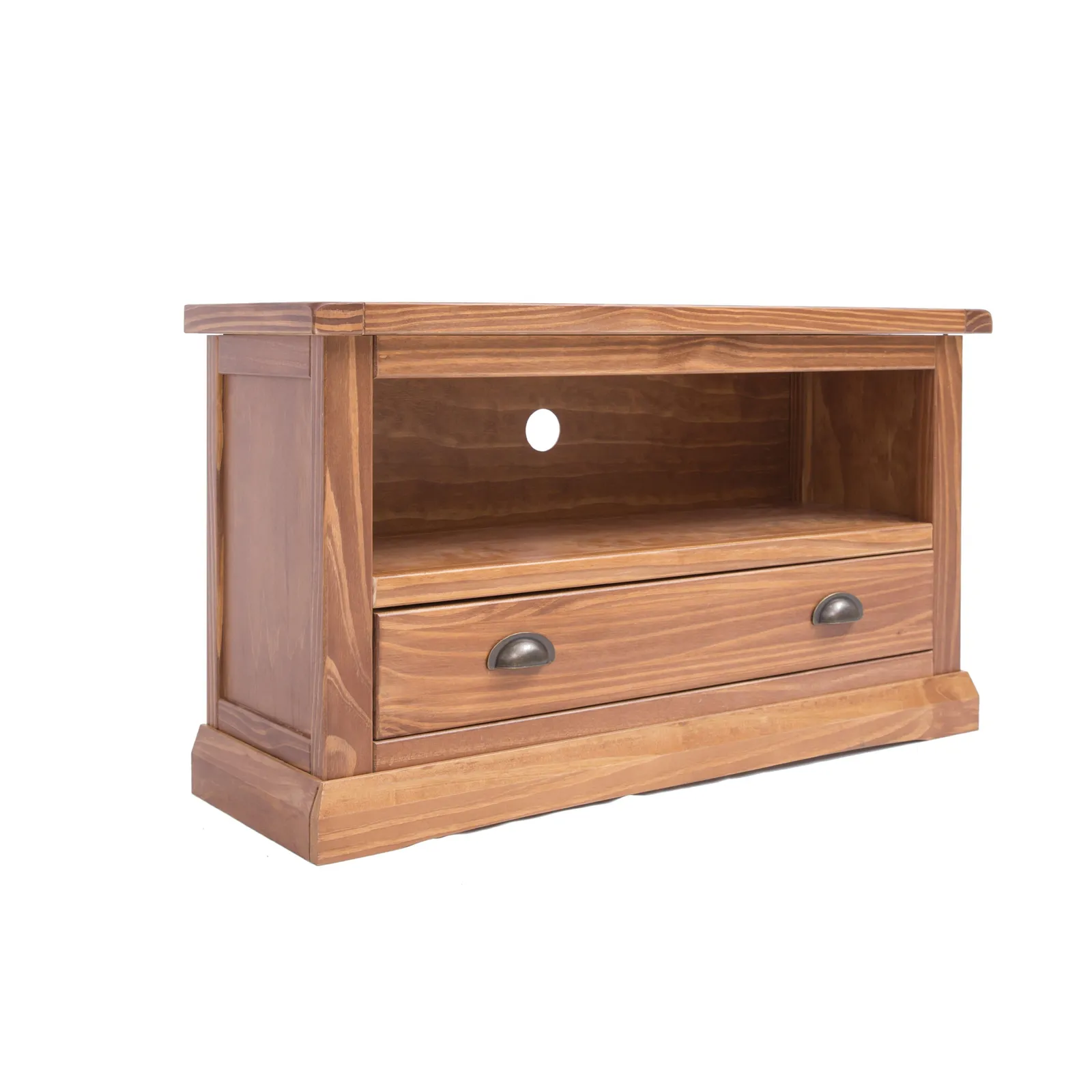 Cabinet Bits Tirolo Lacquered 1 Drawer TV Cabinet Brass Cup Handle in Brown