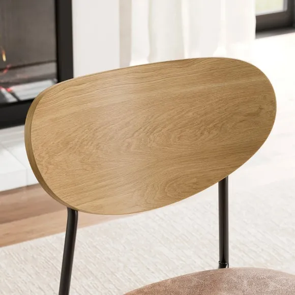 Finn Curved Back Dining Chair, Faux Leather 3