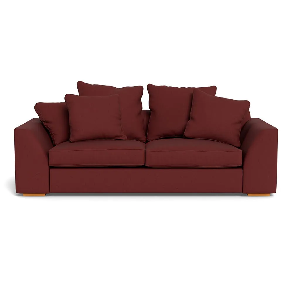 Heal's Cumulus 4 Seater Sofa Capelo Linen-Cotton Etruscan Red Black Feet 1