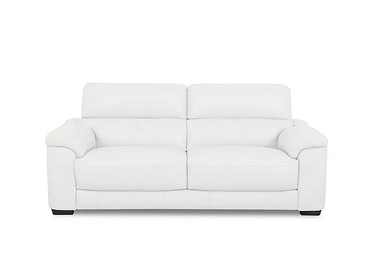 Nova Leather 3 Seater Sofa - BV Star White