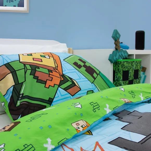 Minecraft Levels Polycotton Duvet Cover & Pillowcase Set 2