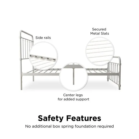 Return - Dorel Home Wallace Metal Bed, Single 6