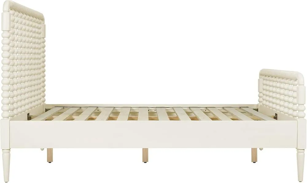 Statement Furniture Cromwell 4ft6 Wooden Bed Frame with Bobbin Design Head & Footboards in Cream 5
