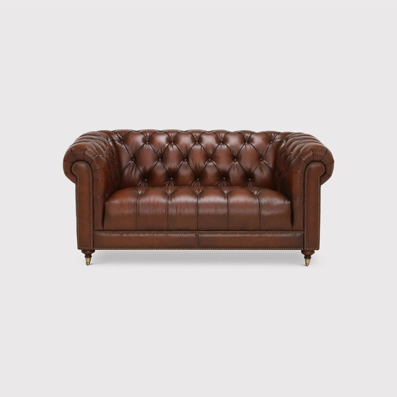 Ullswater 2 Seater Leather Chesterfield Sofa, Brown | Barker & Stonehouse 5