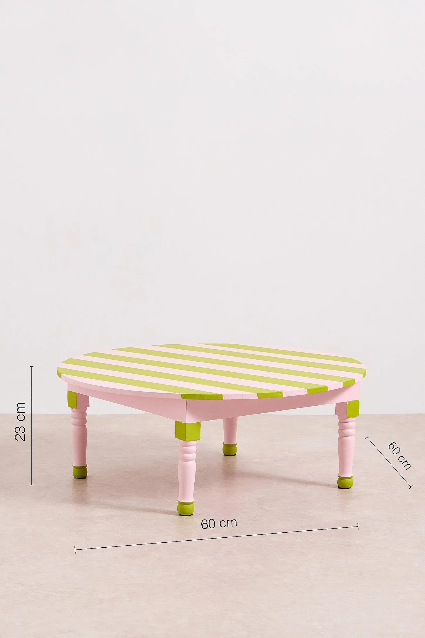 Striped Hand-Painted Coffee Table 6