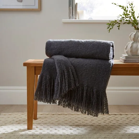 Brushed Boucle Throw Blanket 1