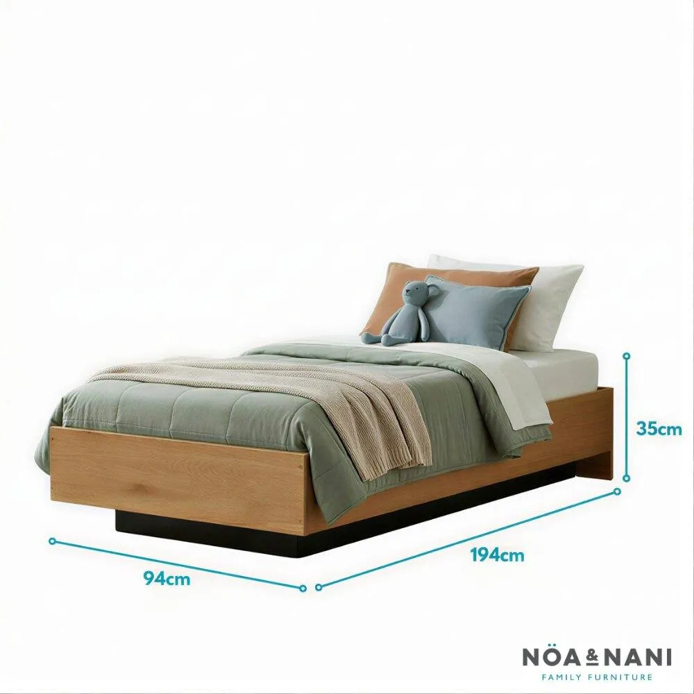 Nöa and Nani Koping 3ft Single Gas Lift Ottoman Bed with Storage in Natural Pine in Brown 4