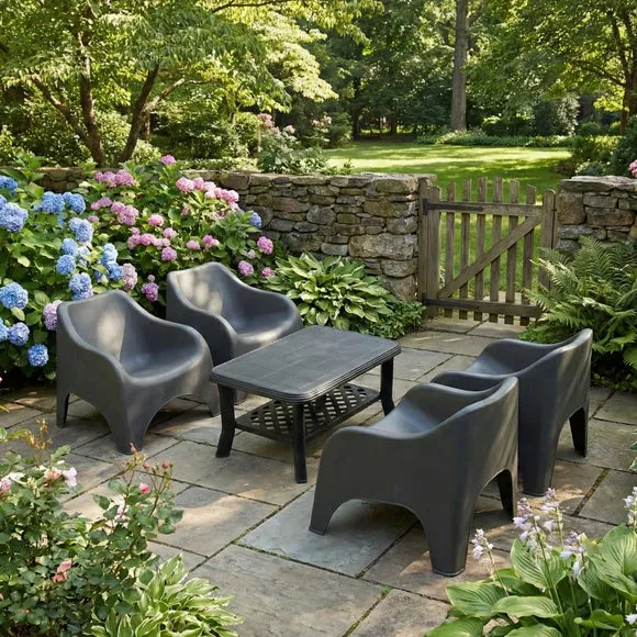 Clara Coffee Table with 4 Vernelle Relax Chairs 1