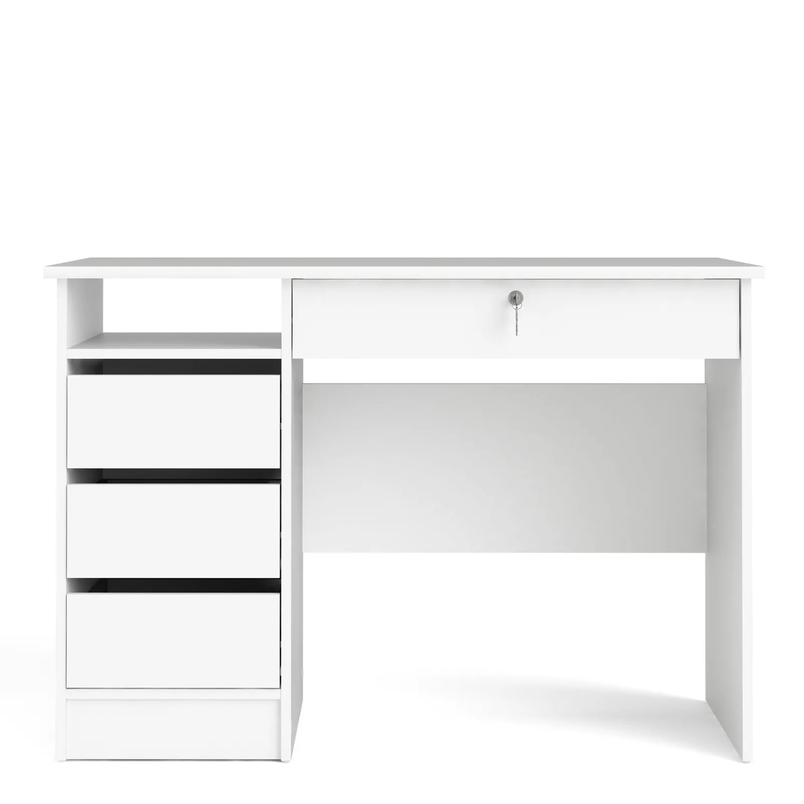 Furniture To Go Function Plus 4 Drawer Desk Handles Drawer in White 2