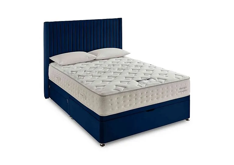 Revitalise Restore 1600 Half Ottoman Divan Set - Super King - Smooth Velvet Maritime