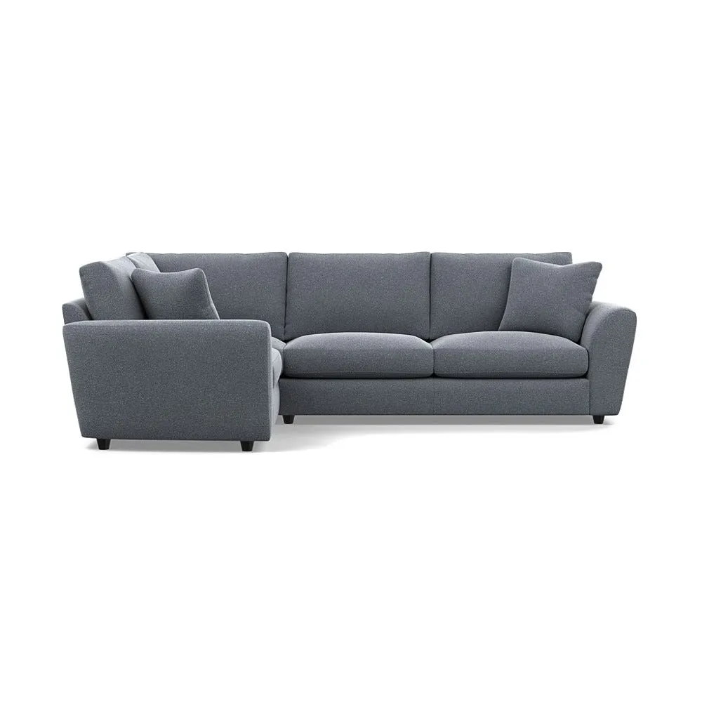 Heal's Snooze Left Hand Facing Corner Sofa Boucle Steel Black Feet 1