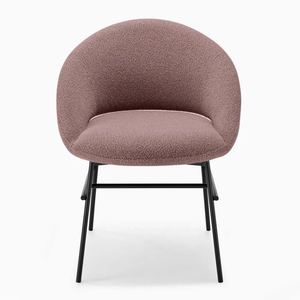 FurnitureboxUK 2x Nella Dusky Pink Fabric Dining Chairs in Terracotta 6