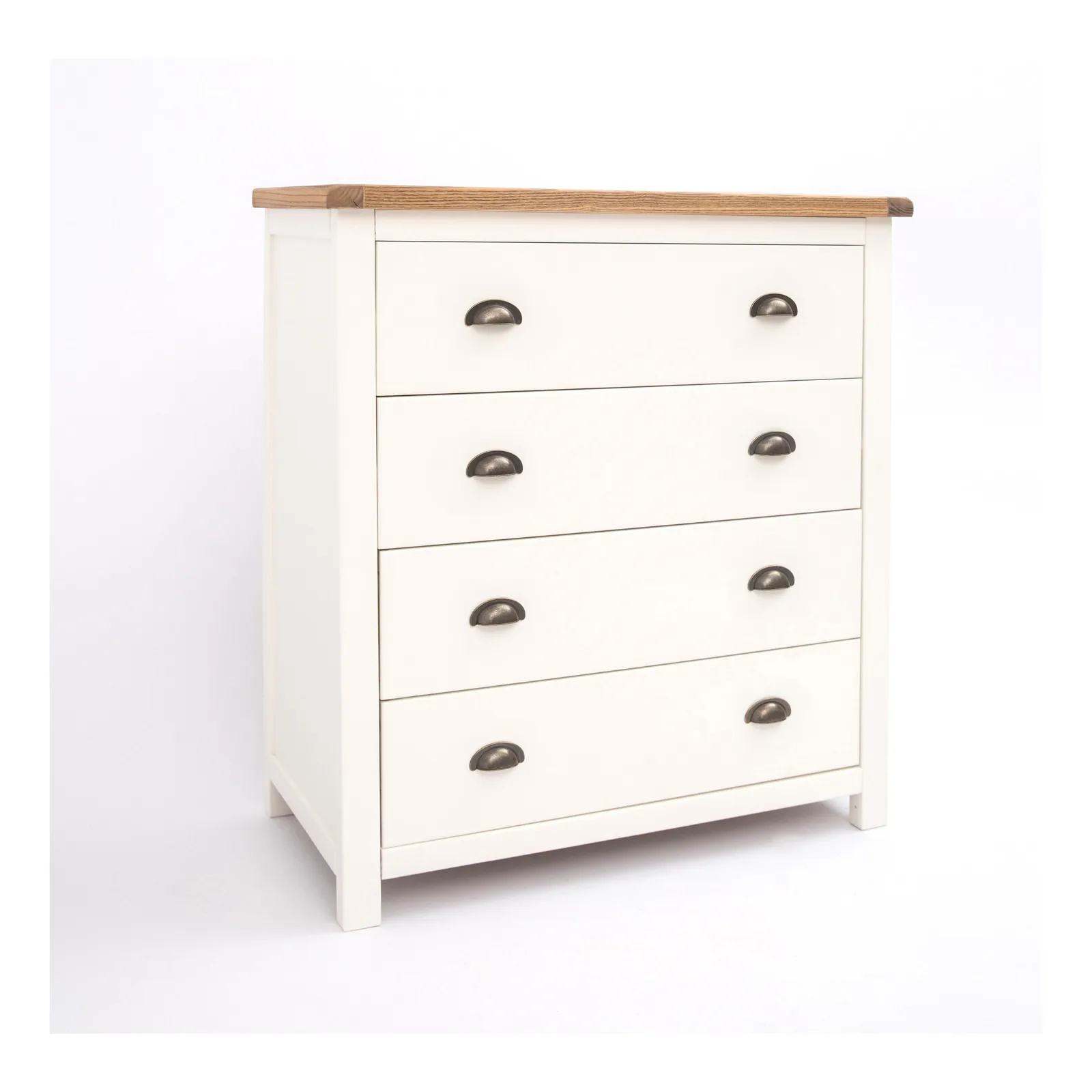 Cabinet Bits Lovere 4 Drawer Chest of Drawers Brass Cup Handle in Off-White 2