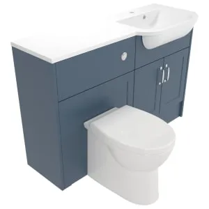 Deccado Padworth Juniper Blue Right Hand 1200mm Fitted Vanity & Toilet Pan Unit Combination with Right Hand Basin 2
