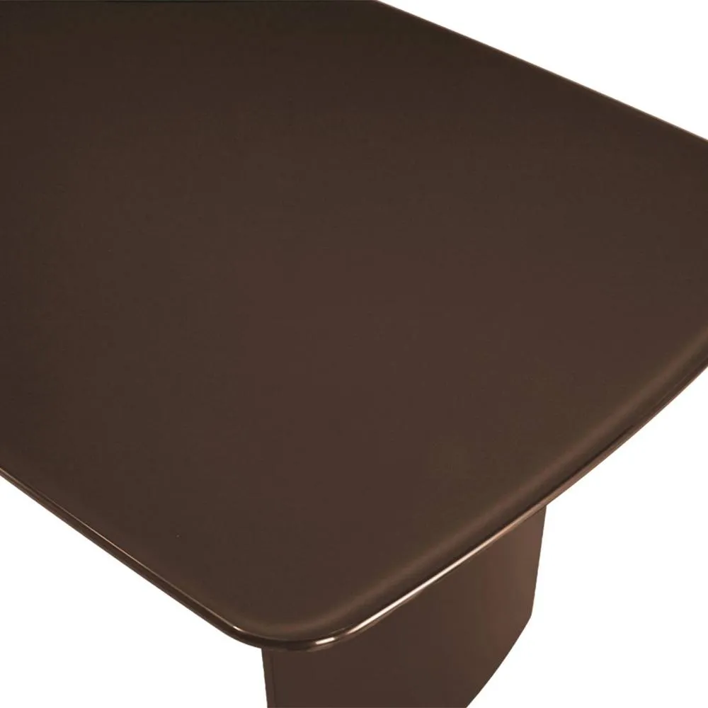sweeek Dining table with tempered glass top, sandblasted finish, seats 8 in Brown 4