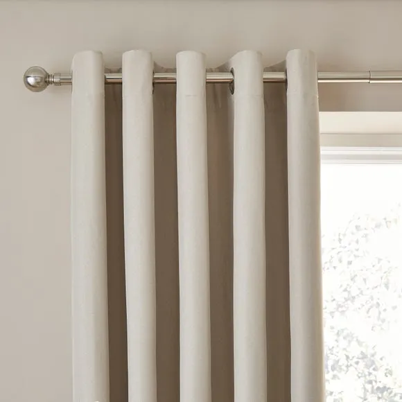Rotterdam Herringbone Blackout Eyelet Curtains 1