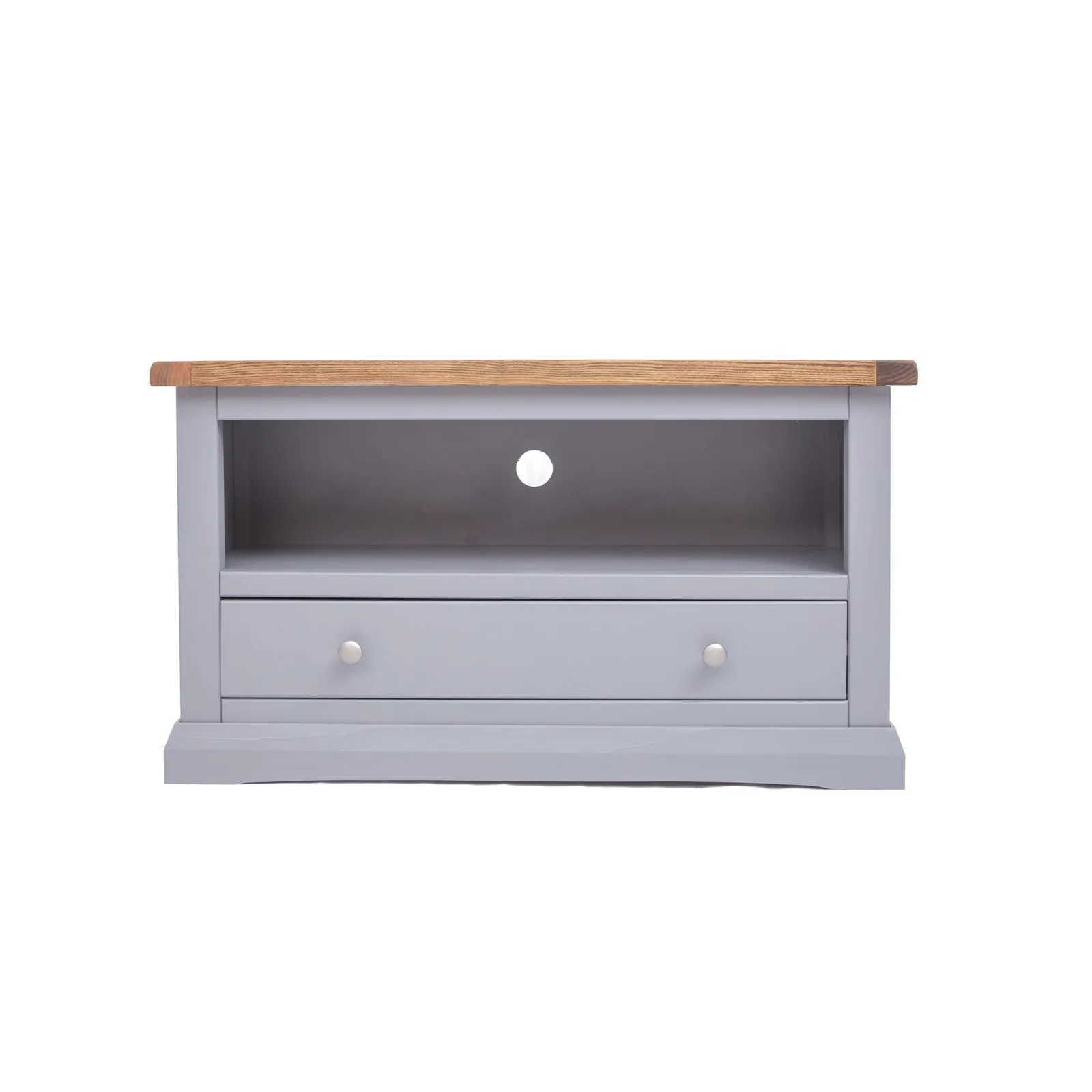 Cabinet Bits Rocca Grey 1 Drawer TV Cabinet Chrome Knob