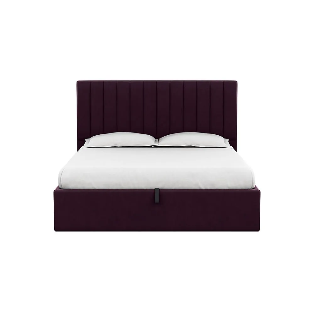 Heal's Lift Storage Divan Super King Cotton Velvet Petrol Black Feet 1