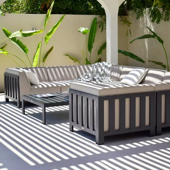 Maze Ibiza U Shape Garden Sofa Set with Square Table 4