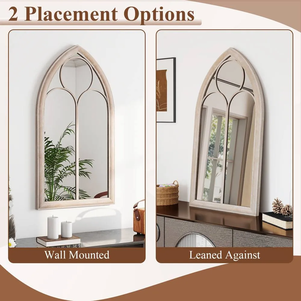 Costway Farmhouse Window Pane Mirror Wall Mounted Mirror Explosion-proof in Grey 2