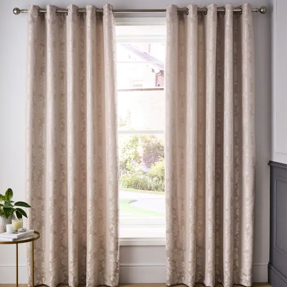 Catherine Lansfield Damask Jacquard Eyelet Curtains 2