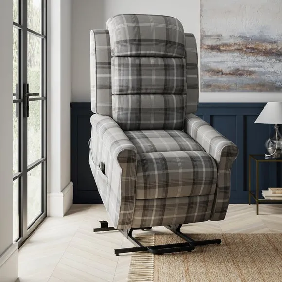Edith Check Pattern Rise and Recline Chair 2