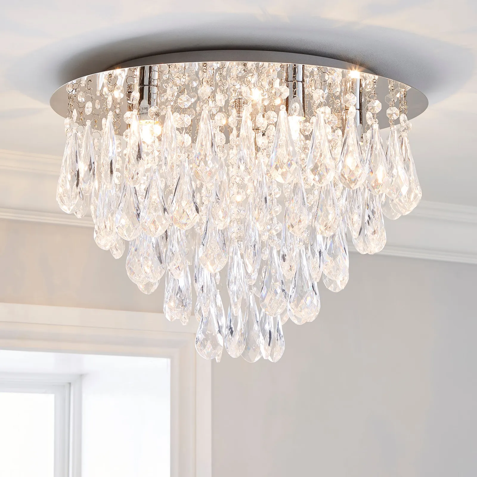 Valencia 5 Light Jewel Chrome Flush Ceiling Fitting Chrome