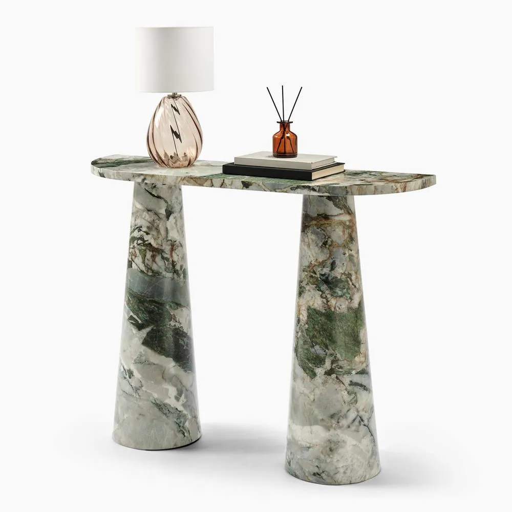 FurnitureboxUK Palma Marble Effect Console Table in Green 6