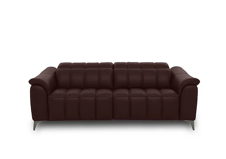 Angelo Leather 3 Seater Sofa - Burgundy