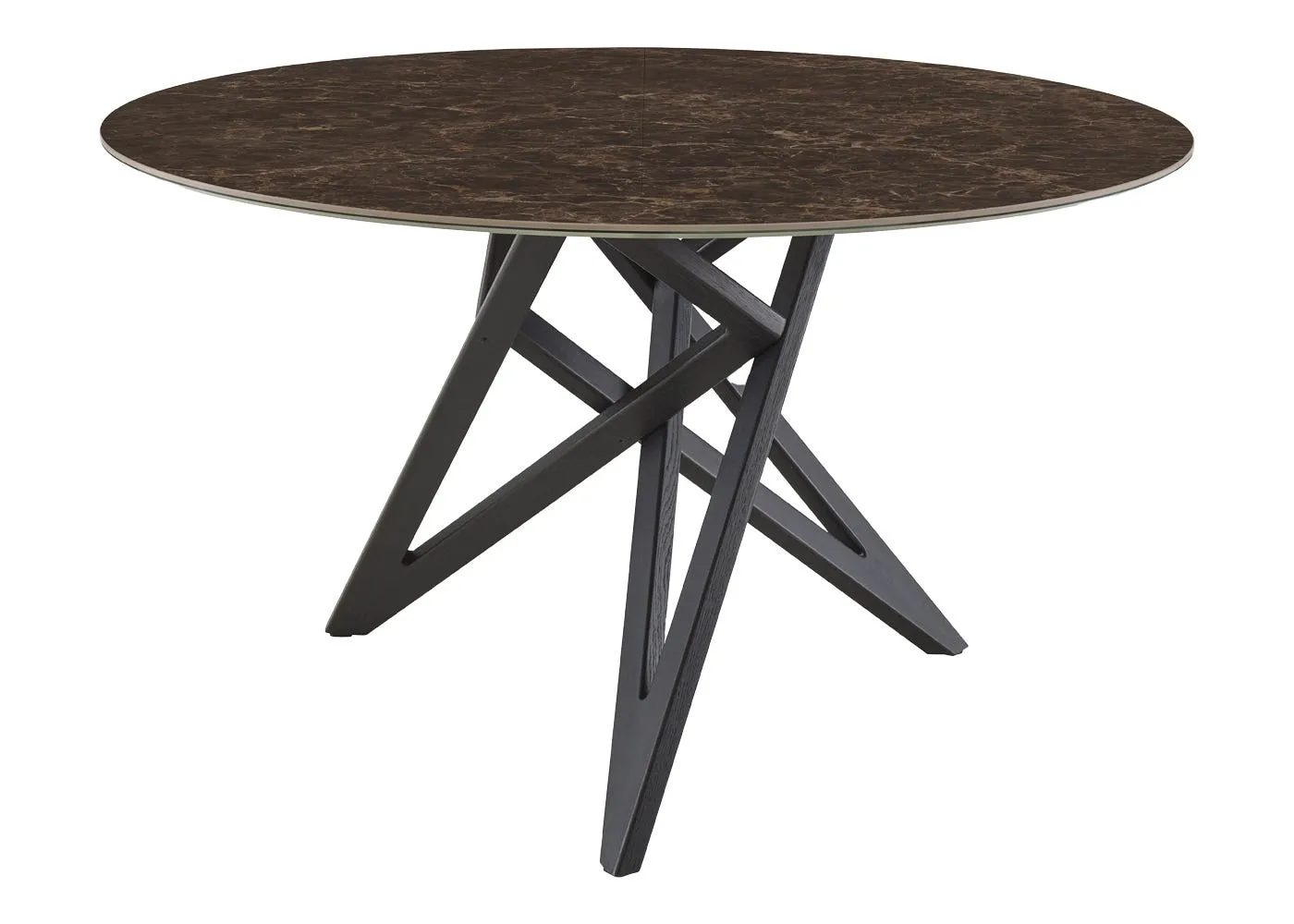 Ligne Roset Ennea Round Dining Table in Emperador Ceramic
