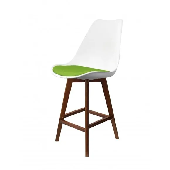 Fusion Living Soho White Plastic Bar Stool 2