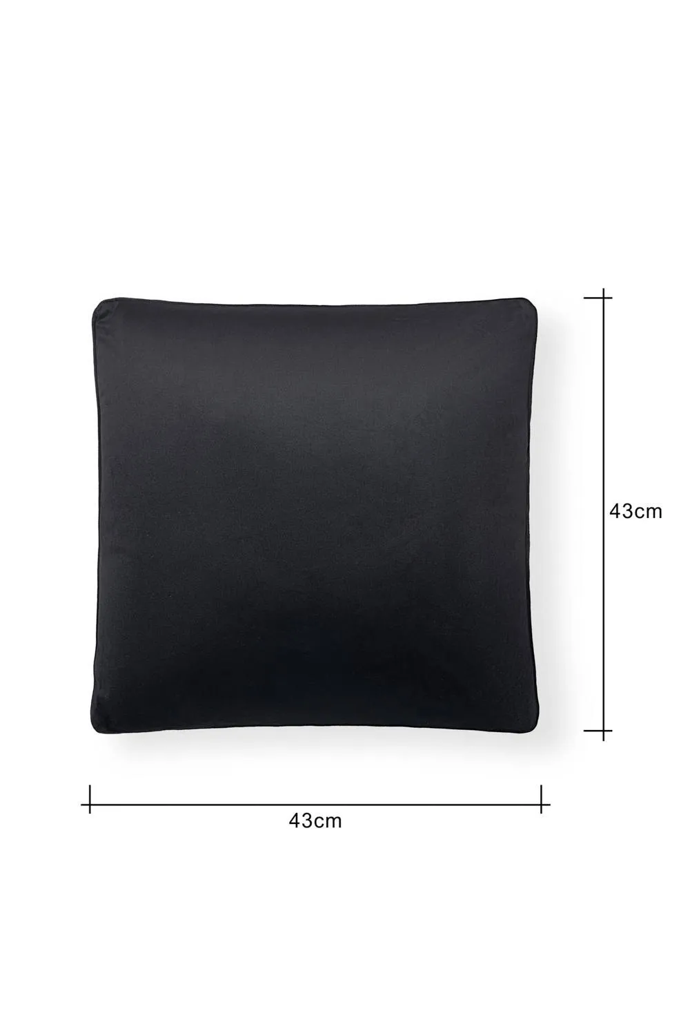 BHS Small Velour Piped Cushion in Black 3