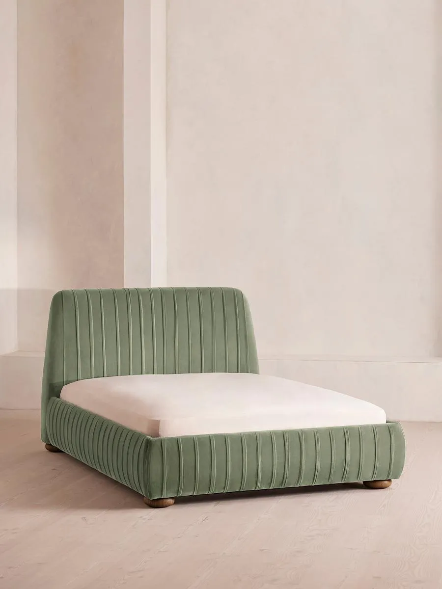 Vivienne Bed, Double, Velvet, Seafoam