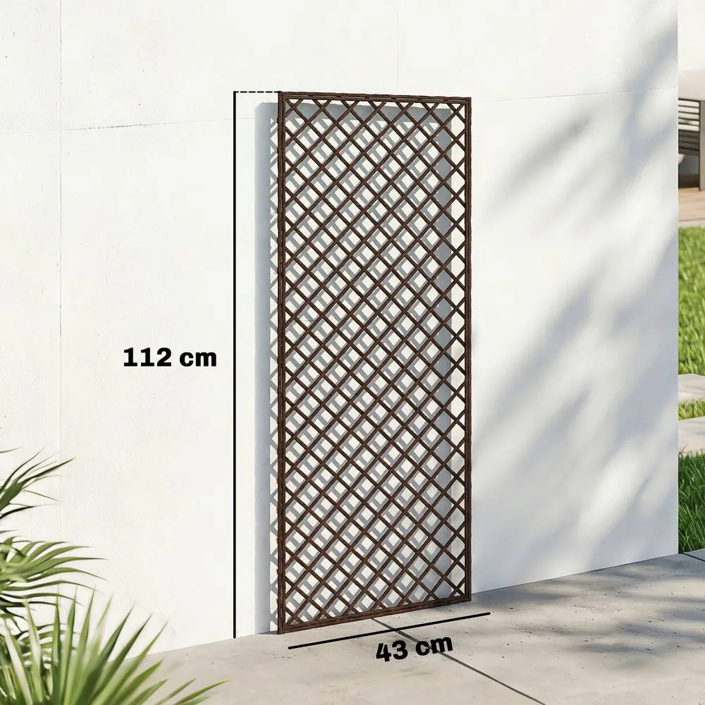 OUTSUNNY Garden Trellis, Decorative Trellis Panels for Climbing, Natural 3