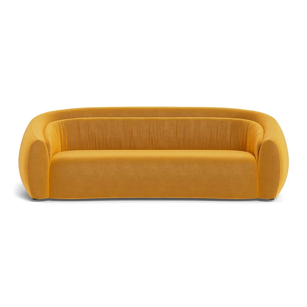 Heal's Flora 4 Seater Sofa Nobilis Velvet Mustard