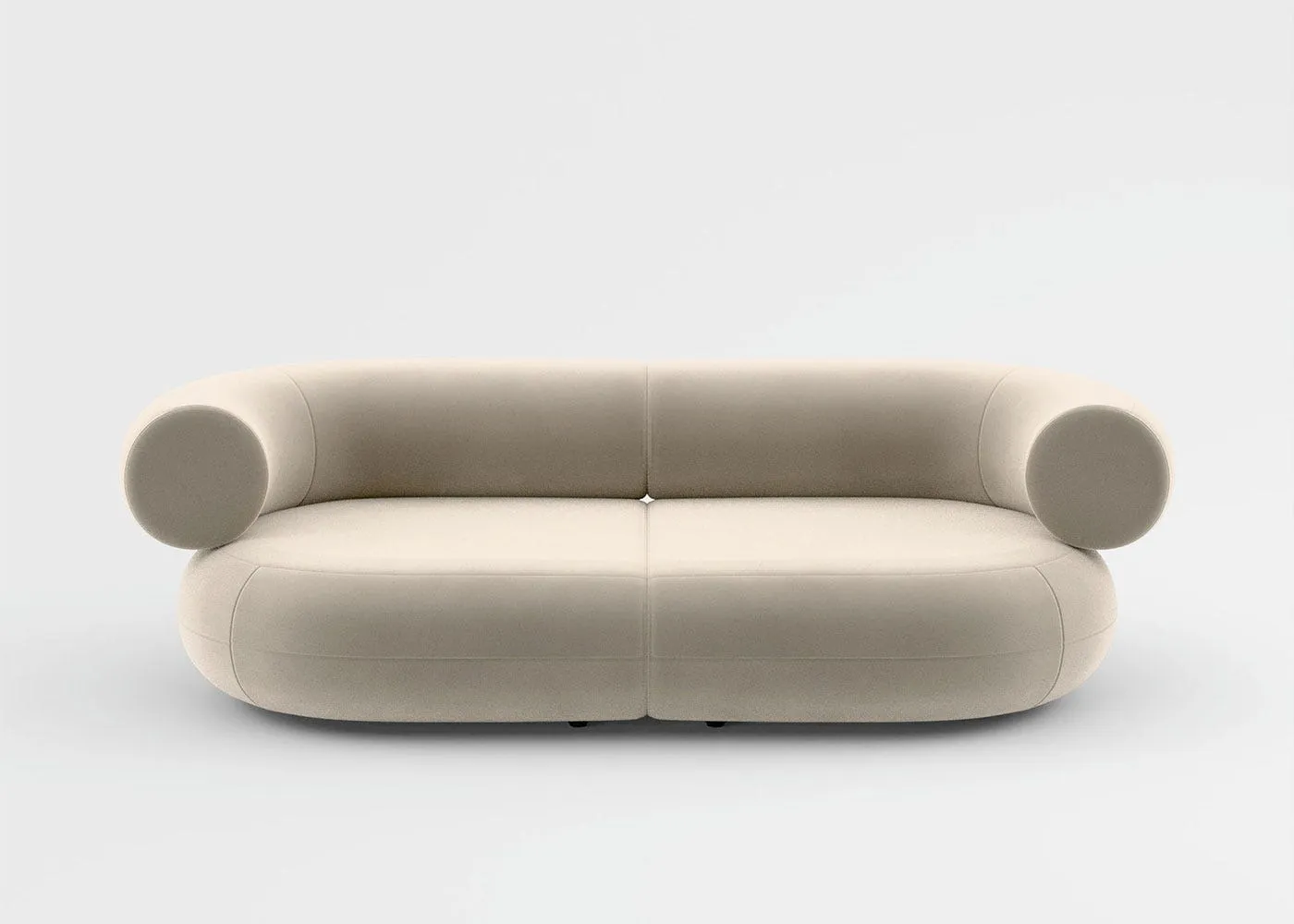 Tom Dixon Fat 2 seater Sofa in Velvet fabric pearl 1