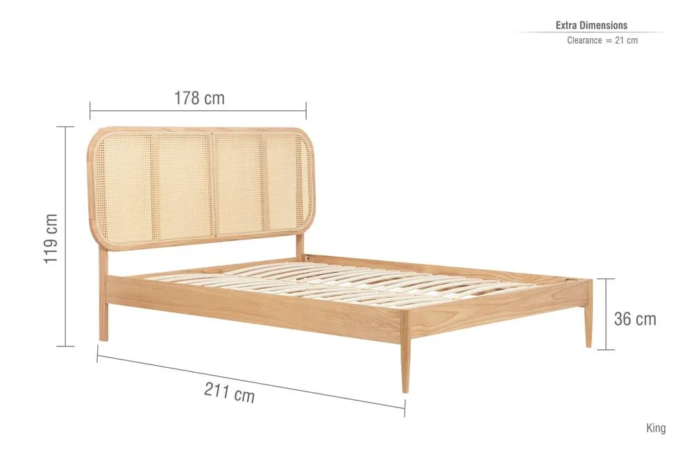 Birlea Rattan Bed Frame Calibra Oak Bedstead in Beige 6