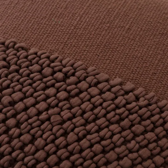 Jersey Bobble Half Banded Cotton Square Cushion 2