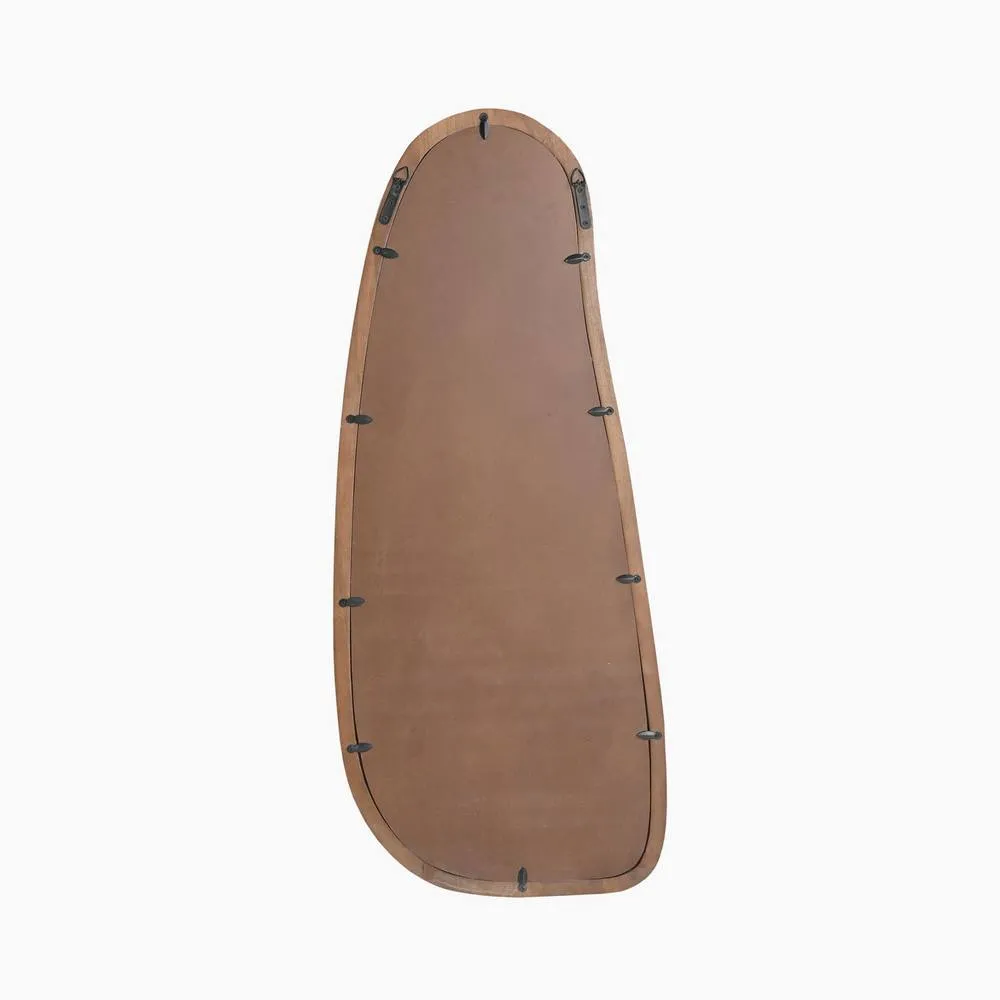 FurnitureboxUK Yomi Walnut Wood Large 120x50cm Pebble Wall Mirror 3