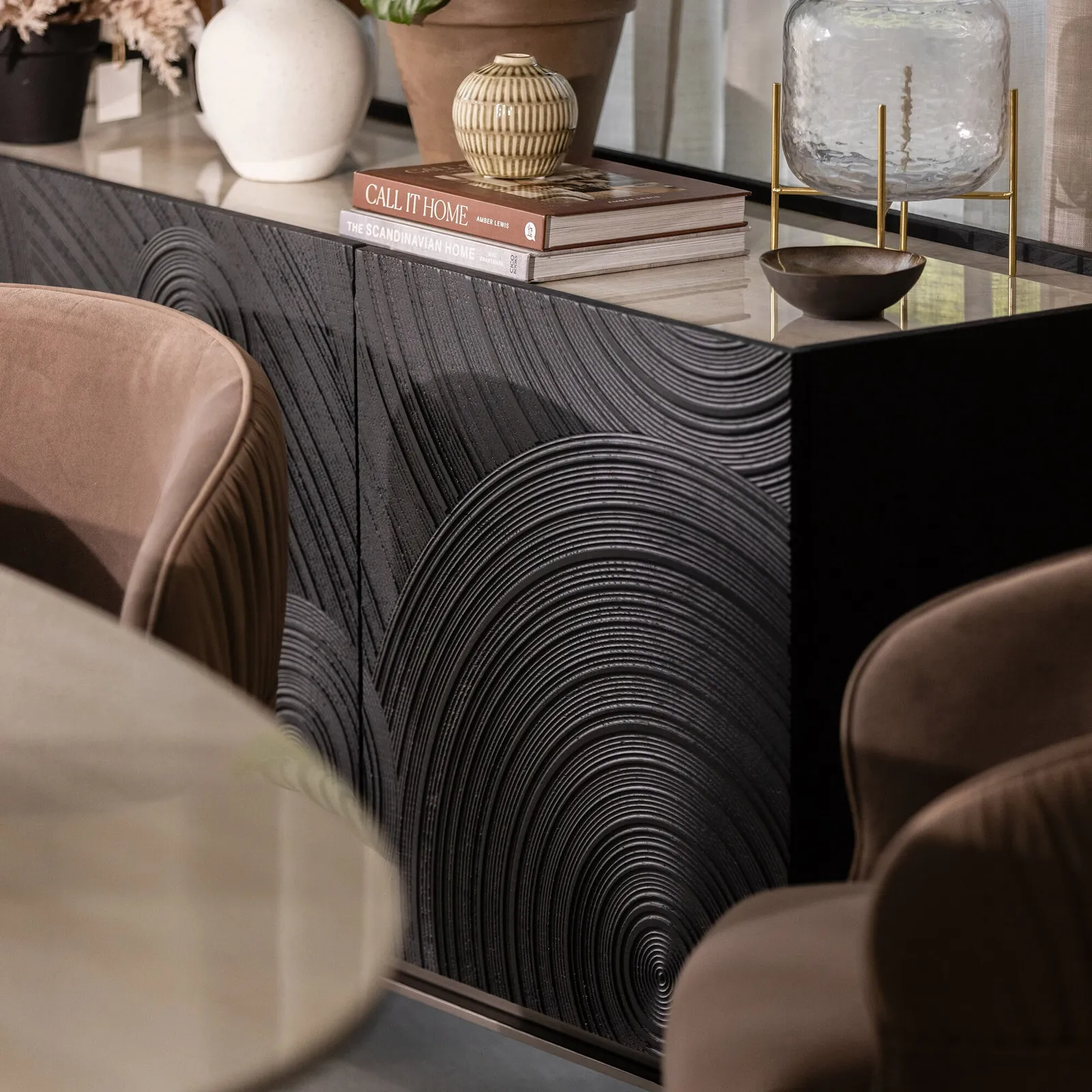 Halcyon Wide Sideboard 170X45X77.5 Cm, Black Wood | Barker & Stonehouse 5