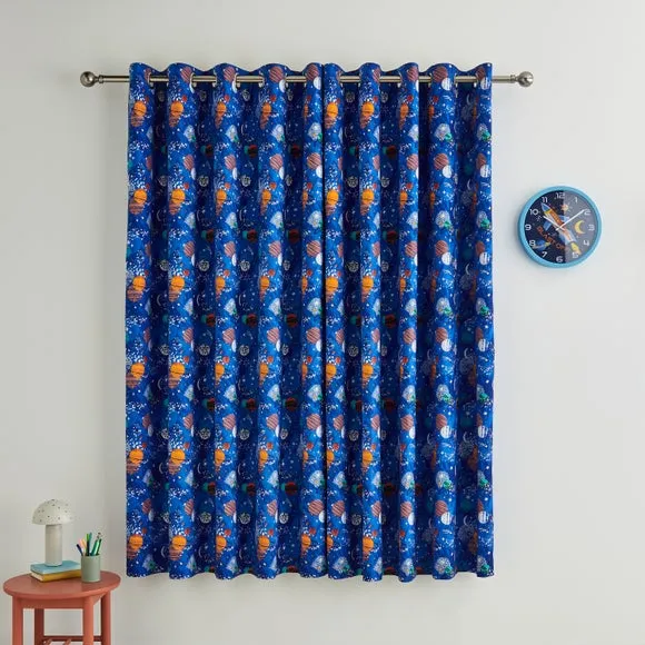 Cosmic Space Blackout Eyelet Curtains 5