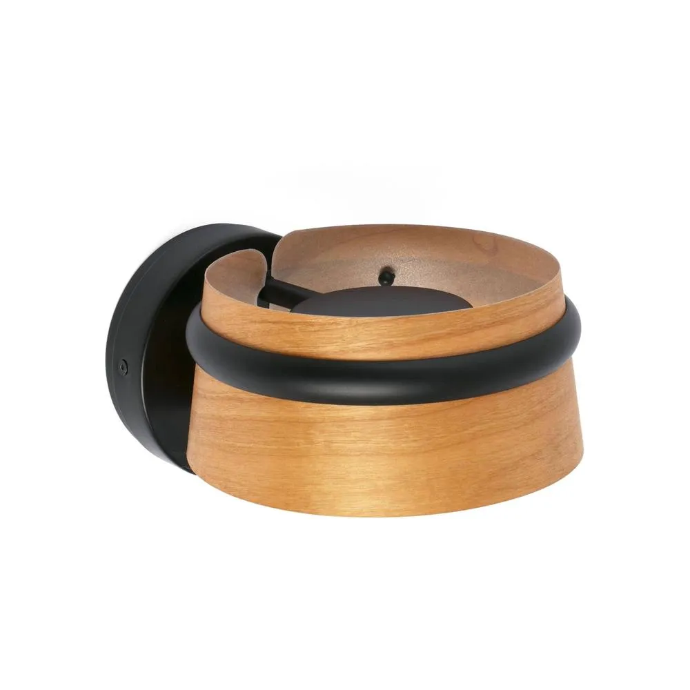 Netlighting Loop LED Indoor Wall Lamp Black Wood 2