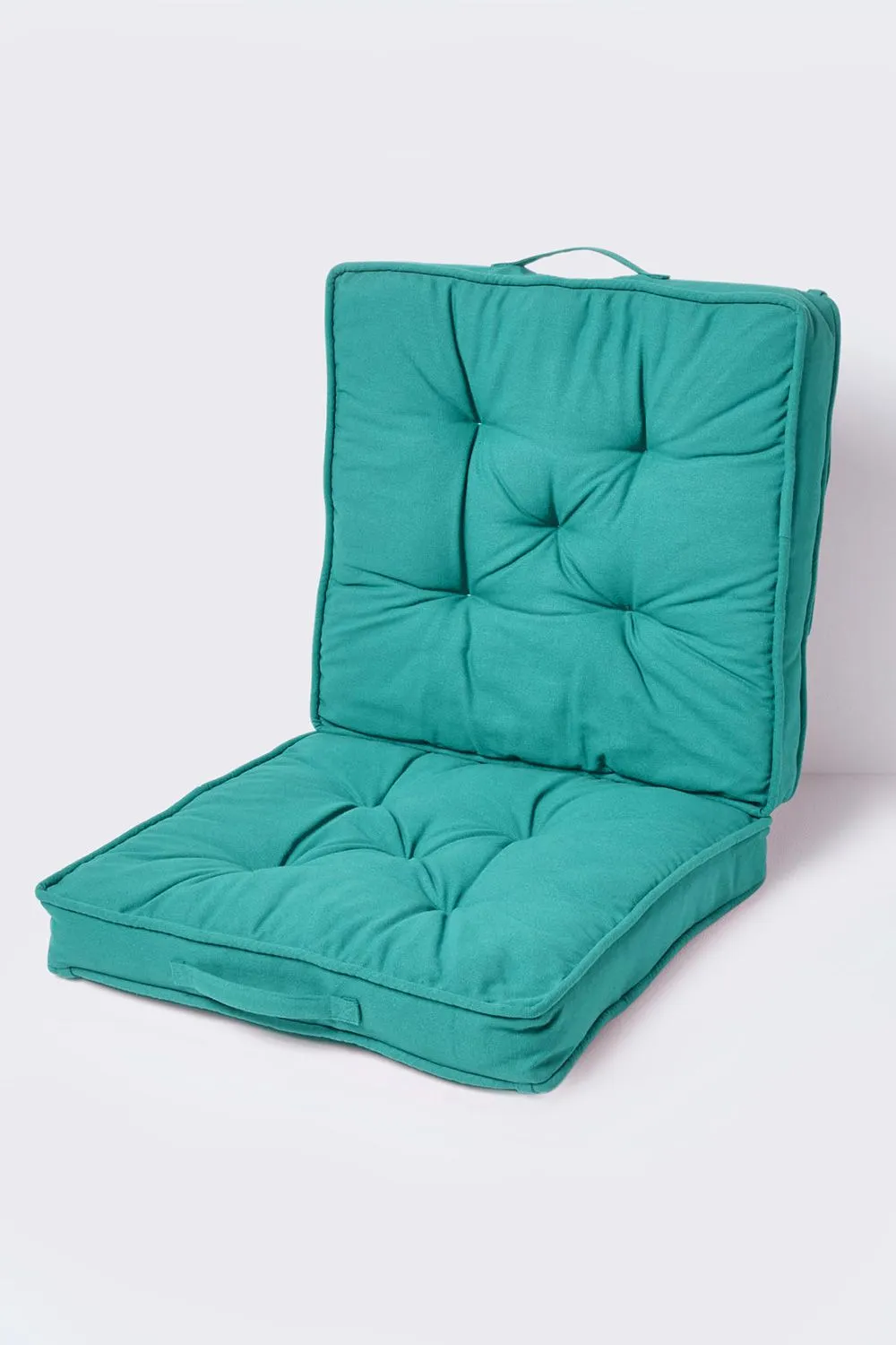Homescapes Cotton Travel Support Booster Cushion in Teal 1