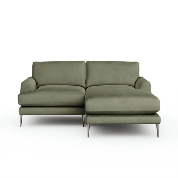 Lawson Matte Plush Velvet Corner Chaise Sofa 6