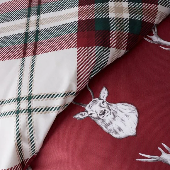 Catherine Lansfield Munro Stag Reversible Duvet Cover and Pillowcase Set 4