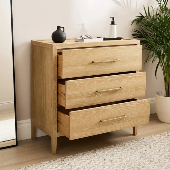 Holden 3 Drawer Chest, Oak 2