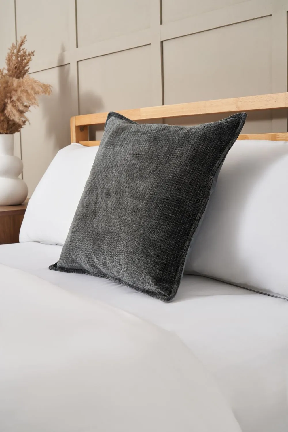 BHS Plain Cushion with Flange Edge in Charcoal