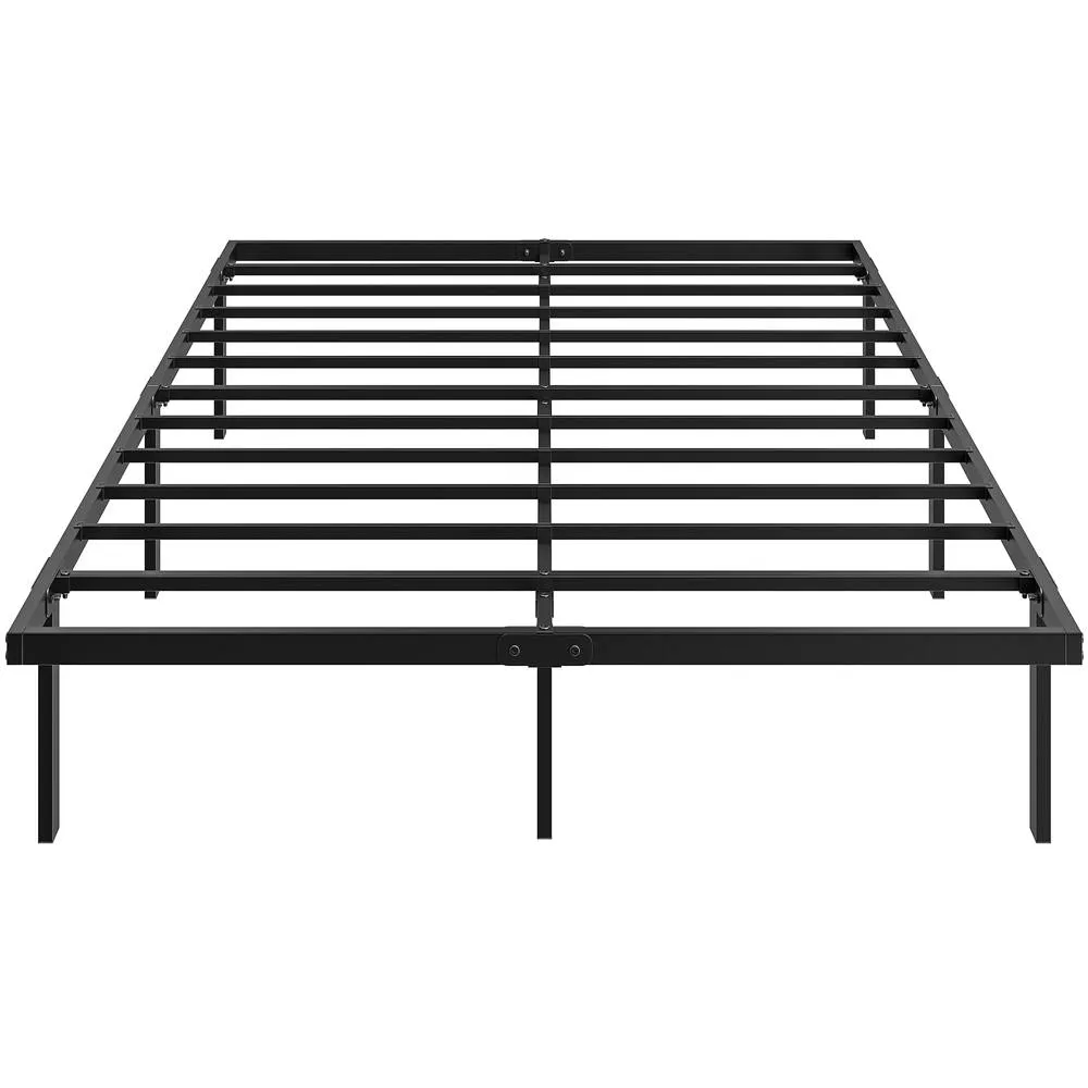 HOMCOM 4ft6 Double Bed Frame with Underbed Storage, No Box Spring Needed in Black 2